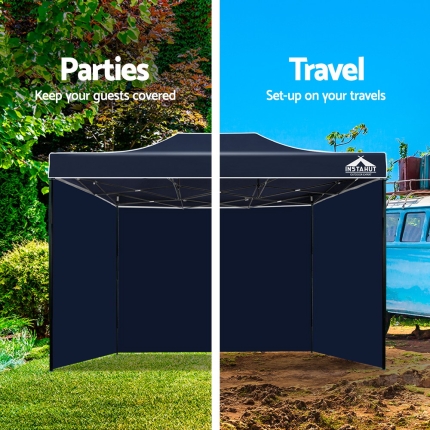 Instahut Gazebo Pop Up Marquee 3x4.5m Folding Wedding Tent Gazebos Shade Navy - Image 4