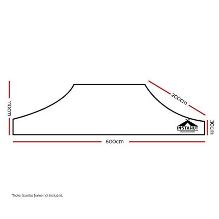 Instahut 3x6m Pop Up Gazebo Replacement Roof Outdoor Wedding Tent Garden Marquee White - Image 2