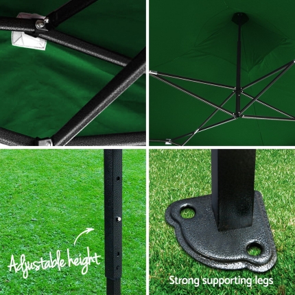 Instahut Gazebo Pop Up Marquee 3x3m Outdoor Tent Folding Wedding Gazebos Green - Image 5