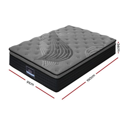 Giselle Bedding SINGLE Size Mattress Bed Pocket Spring Foam Bamboo 34CM - Image 2