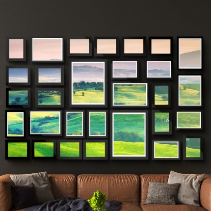 30 PCS Photo Frame Set Wall Hanging Collage Picture Frames Home Decor Gift Black - Image 7