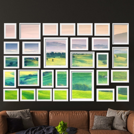 30 PCS Photo Frame Set Wall Hanging Collage Picture Frames Home Decor Gift White - Image 7