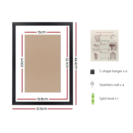 3 PCS Photo Frame Wall Set A3 Picture Home Decor Art Gift Present Black - Image 2