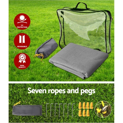 Weisshorn Caravan Roll Out Awning Pop Top End Wall - Grey - Image 4