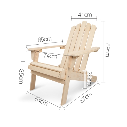 Gardeon Outdoor Wooden Beach Chair - Image 2