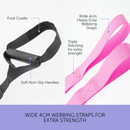 Suspension Exercise Training Straps - Pink - Image 4