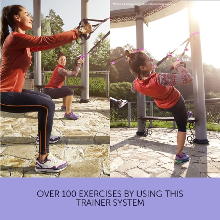 Suspension Exercise Training Straps - Pink - Image 5