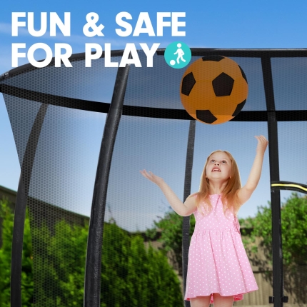 Trampoline Inflatable Football Play Ball Kids Soft Soccer- Orange - Image 4