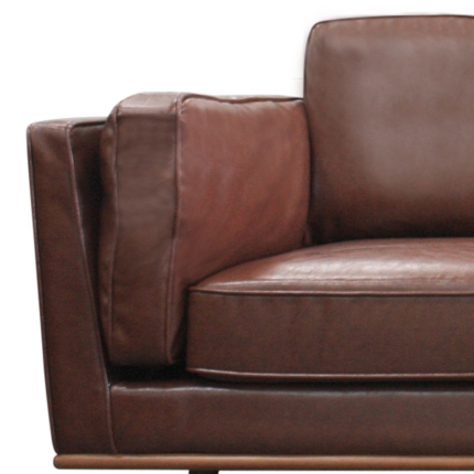 York Sofa 1 Seater Brown PU - Image 2