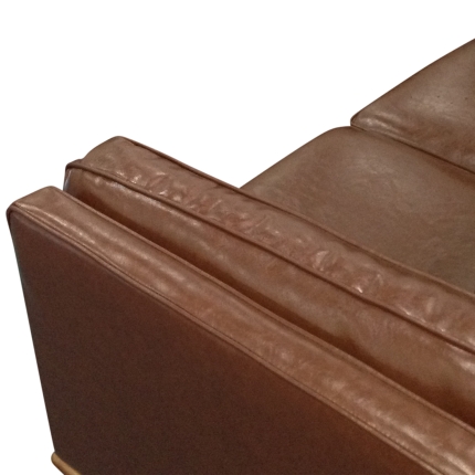 York Sofa 1 Seater Brown PU - Image 4