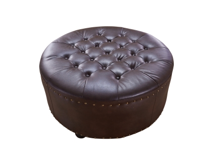 Ottoman Xavier PU Leather Brown Colour - Image 3