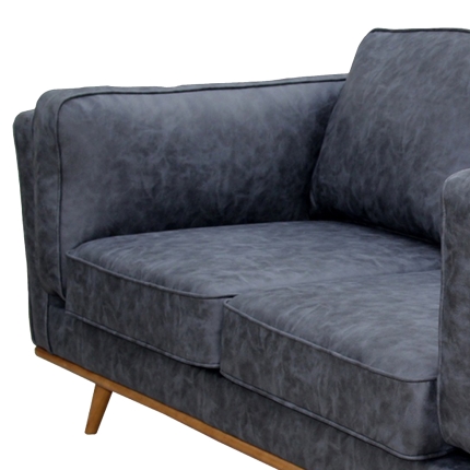 Sofa Brand New 3 Seater Fabric Cover Blue High Density Foam Wooden Frame York - Image 4