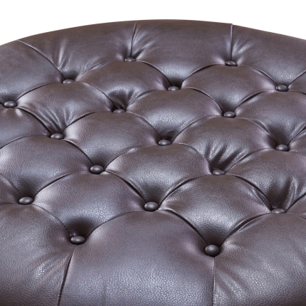Ottoman Xavier PU Leather Brown Colour - Image 4