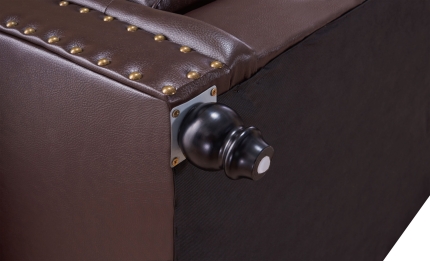 Xavier Sofa PU Leather 3 Seater Brown - Image 3