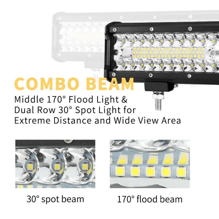12inch CREE LED Work Light Bar Spot Flood OffRoad Fog Driving 4WD 4x4 Reverse - Image 5