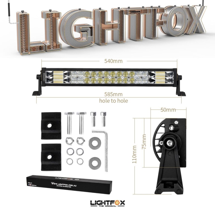 22inch Osram Philips LED Light Bar 5D Triple Flood Spot Offroad Driving 4WD 4x4 - Image 10