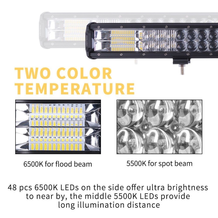 34inch Osram Cree LED Light Bar Triple Combo Driving Lightfox Utility Series - Image 7