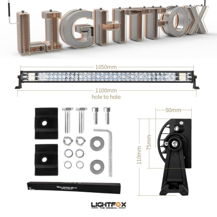 42inch Osram Philips LED Light Bar 5D Triple Flood Spot Offroad Driving 4WD 4x4 - Image 10