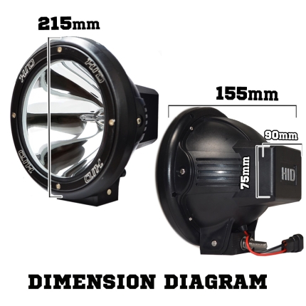 Pair 7inch 100W HID Xenon Driving Light Spotlight Offroad Work Lamp Black 12V - Image 4