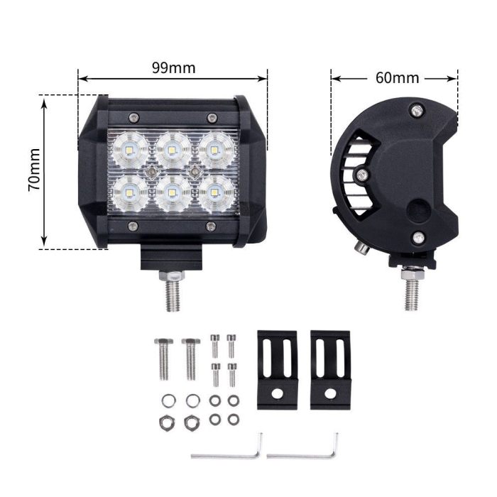 8pcs 4inch CREE LED Work Light Bar Flood Beam Offroad Lamp Save On 35W/45W Reverse - Image 9