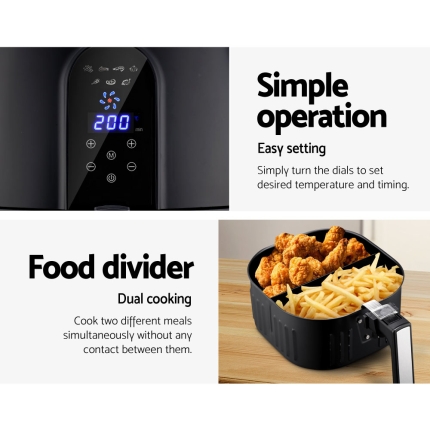 Devanti 7L Oil Free Air Fryer - Black - Image 4