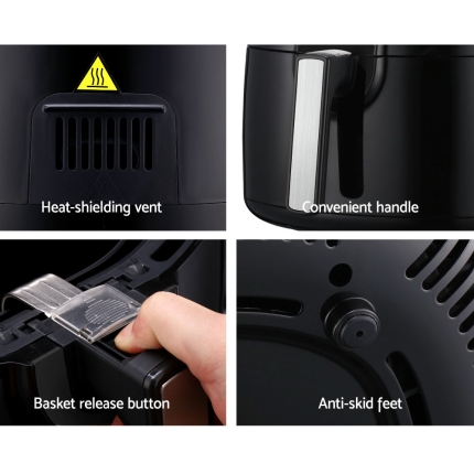 Devanti 7L Oil Free Air Fryer - Black - Image 5