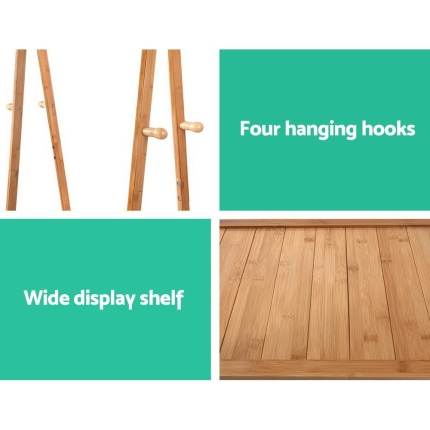 Artiss Bamboo Hanger Stand Wooden Clothes Rack Display Shelf - Image 6
