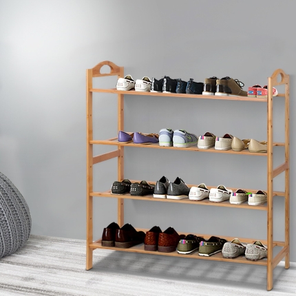 Artiss Bamboo Shoe Rack Organiser Wooden Stand Shelf 4 Tiers Shelves - Image 7