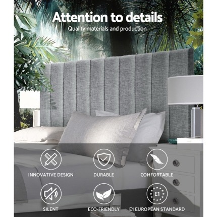 Artiss KING Size Bed Head SALA Headboard for Base Frame Linen Upholstered - Image 3