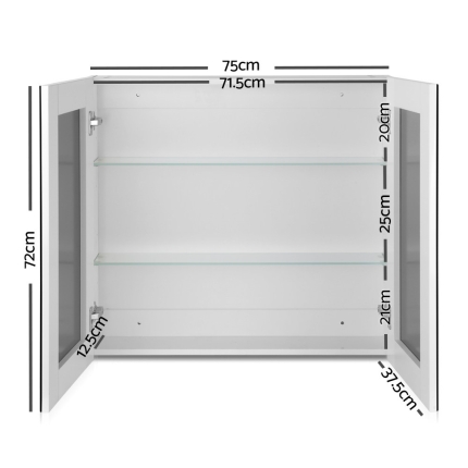 Cefito Bathroom Vanity Mirror with Storage Cavinet - White - Image 2