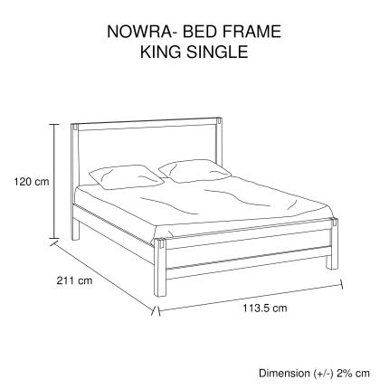 Nowra King Single Bed Oak - Image 8