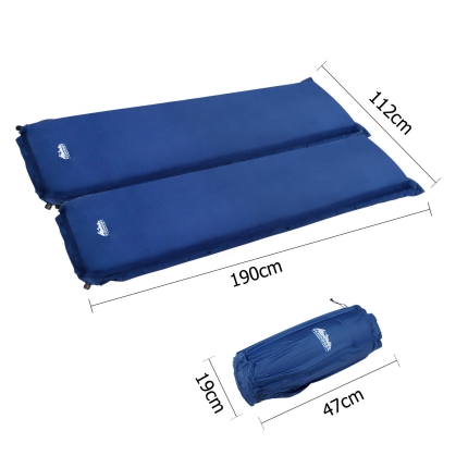 Weisshorn Self Inflating Mattress Camping Sleeping Mat Air Bed Pad Double Navy 10CM Thick - Image 2