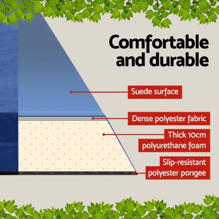 Weisshorn Self Inflating Mattress Camping Sleeping Mat Air Bed Pad Double Navy 10CM Thick - Image 4