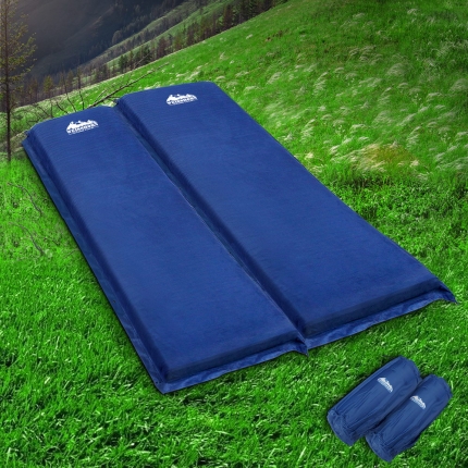 Weisshorn Self Inflating Mattress Camping Sleeping Mat Air Bed Pad Double Navy 10CM Thick - Image 7