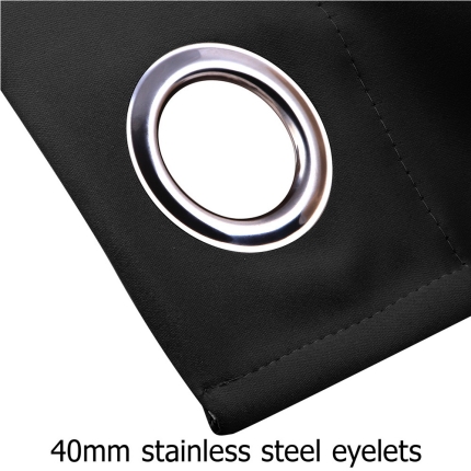 Art Queen 2 Panel 240 x 213cm Block Out Curtains - Black - Image 3