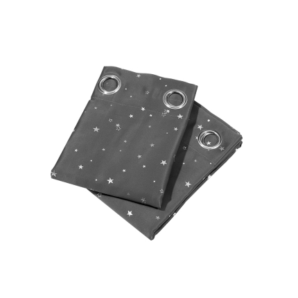 Art Queen 2 Star Blockout 240x230cm Blackout Curtains - Grey - Image 3