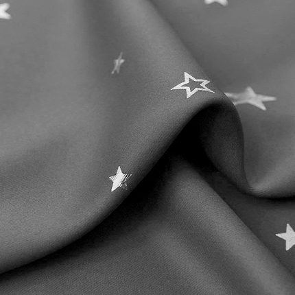 Art Queen 2 Star Blockout 240x230cm Blackout Curtains - Grey - Image 4