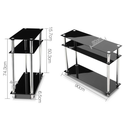 Artiss Entry Hall Console Table - Black & Silver - Image 2