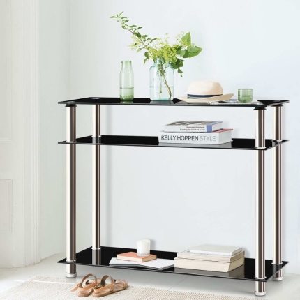 Artiss Entry Hall Console Table - Black & Silver - Image 7