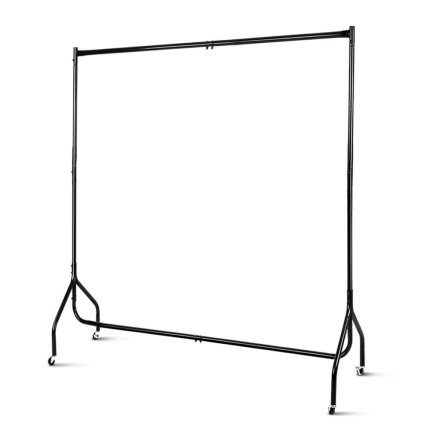 6FT Metal Garment Display Rail - Black - Image 3