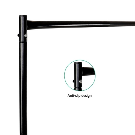 6FT Metal Garment Display Rail - Black - Image 4