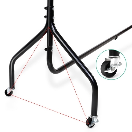 6FT Metal Garment Display Rail - Black - Image 5