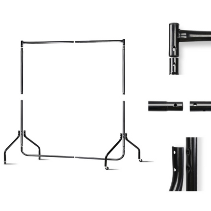 6FT Metal Garment Display Rail - Black - Image 6