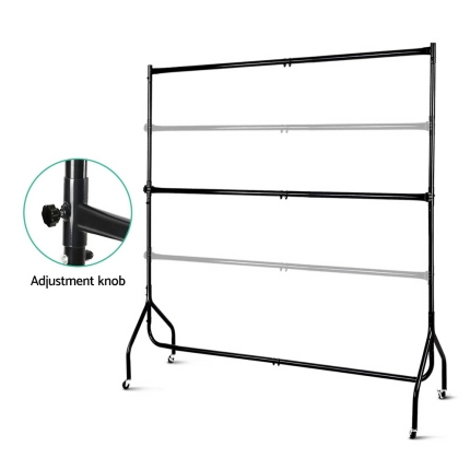 6FT Double Metal Garment Display Rail - Black - Image 3