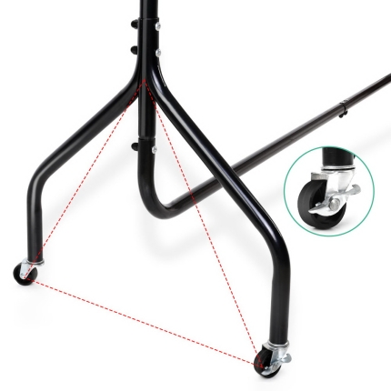 6FT Double Metal Garment Display Rail - Black - Image 5