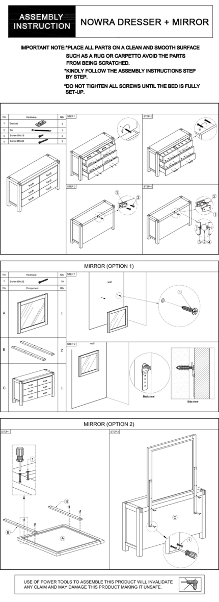 NOWRA 6 Drawer Dresser - Image 9