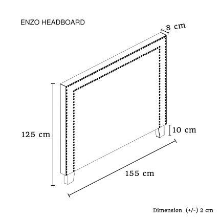 Enzo Queen Charcoal Headboard - Image 6