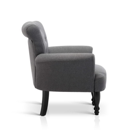 Artiss French Lorraine Chair Retro Wing - Grey - Image 4