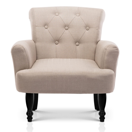 Artiss French Lorraine Chair Retro Wing - Taupe - Image 3