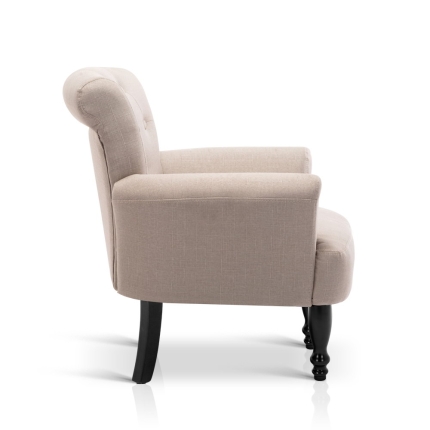 Artiss French Lorraine Chair Retro Wing - Taupe - Image 4